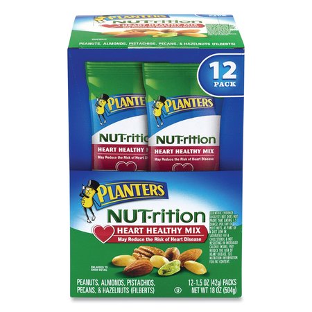 Planters NUT-rition Heart Healthy Mix, 1.5 oz Tube, PK12 29169